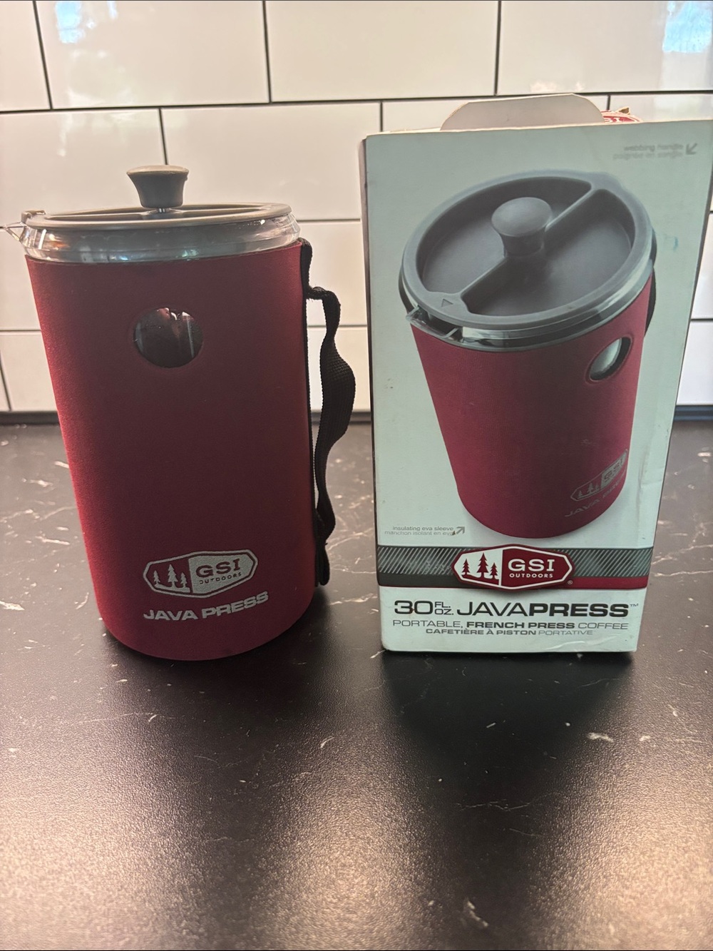 30oz. Portable French Press - Red